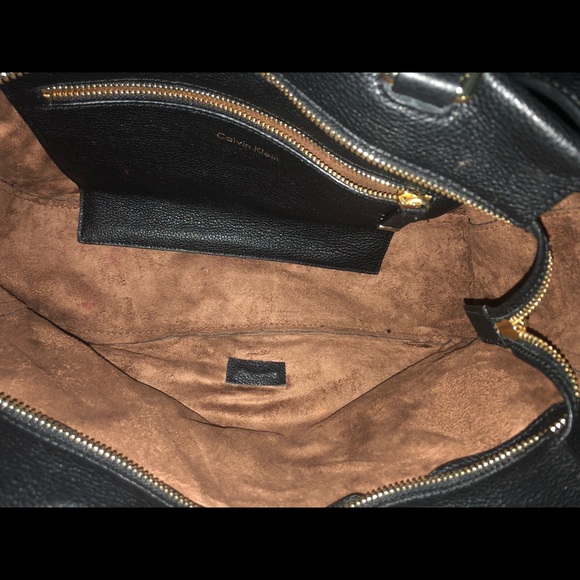 Calvin Klein blk pebbled leather satchel - Picture 5 of 6